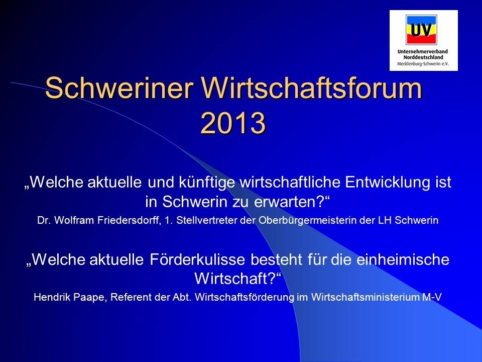 Schweriner Wirtschftsforum 2013