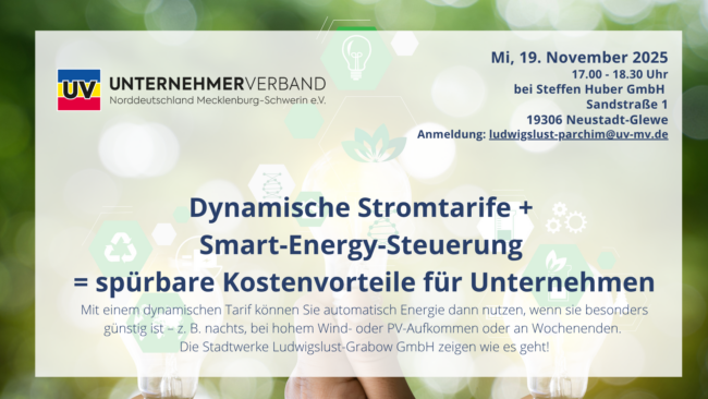 Einladung zur Informationsveranstaltung: Energy Sharing & smartes Energiemanagement für Unternehmen