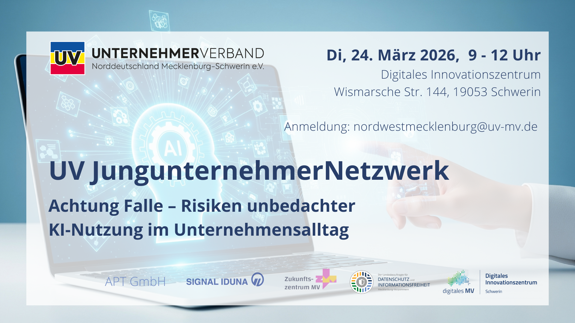 Jungunternehmernetzwerktreffen „Achtung Falle – Risiken unbedachter KI-Nutzung im Unternehmensalltag“